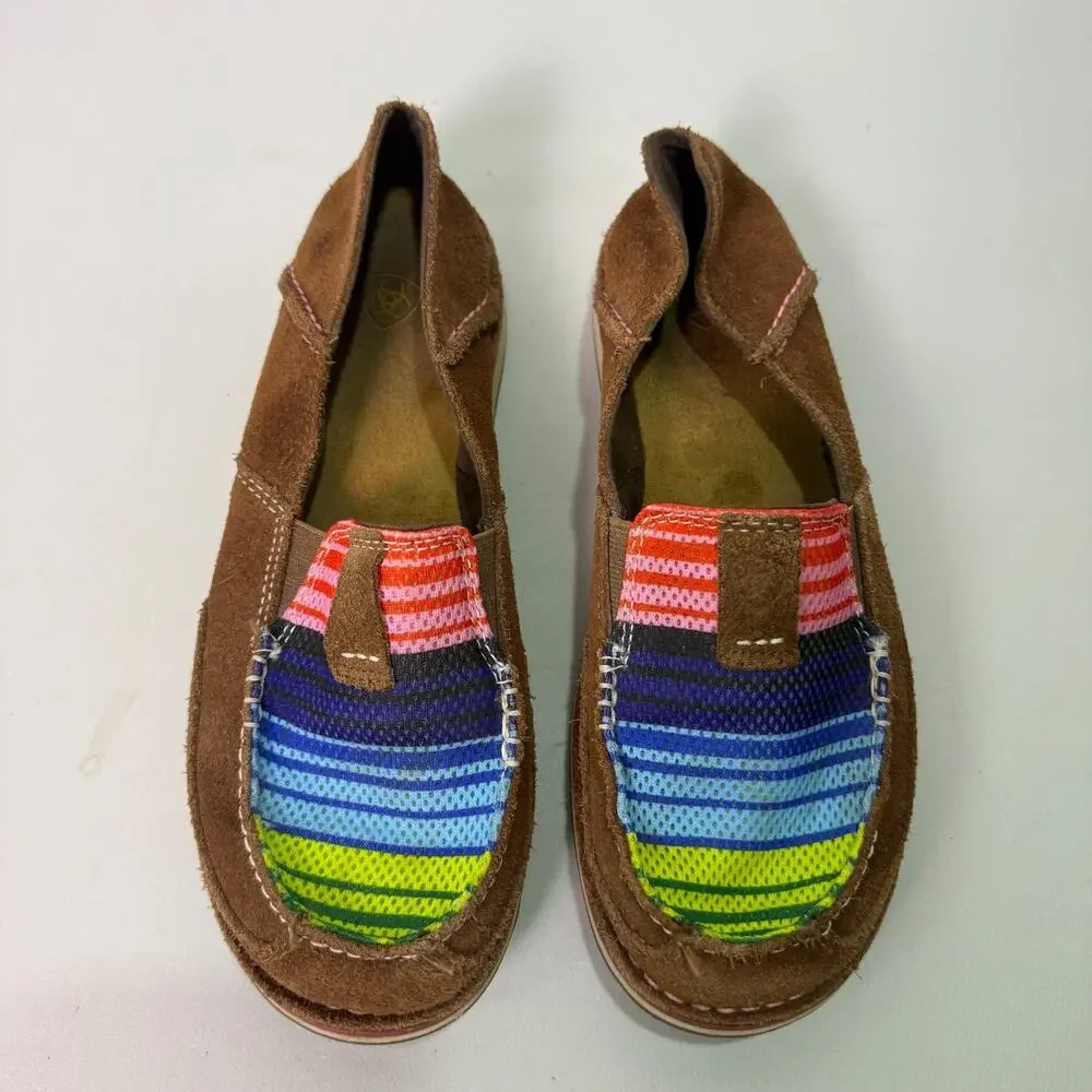 Ariat Shoes Sz 8 B Cruiser Palm Serape Shoes Loafers Suede Slip Ons Rainbow